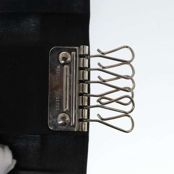 GIVENCHY Key Case Billfold Leather 4 Set Navy Black Auth bs21638