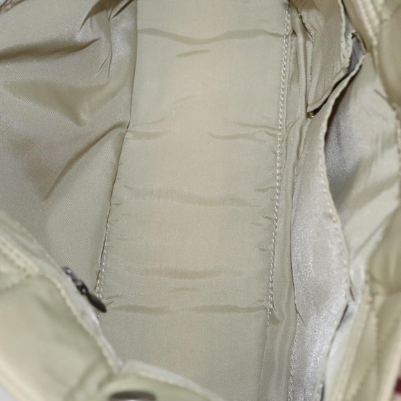 BURBERRY Blue Label Hand Bag Nylon Beige Auth bs21643