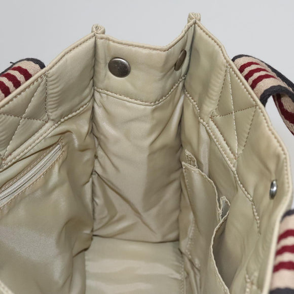 BURBERRY Blue Label Hand Bag Nylon Beige Auth bs21643