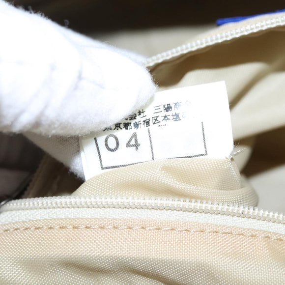 BURBERRY Blue Label Hand Bag Nylon Beige Auth bs21643