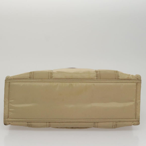 BURBERRY Blue Label Hand Bag Nylon Beige Auth bs21643