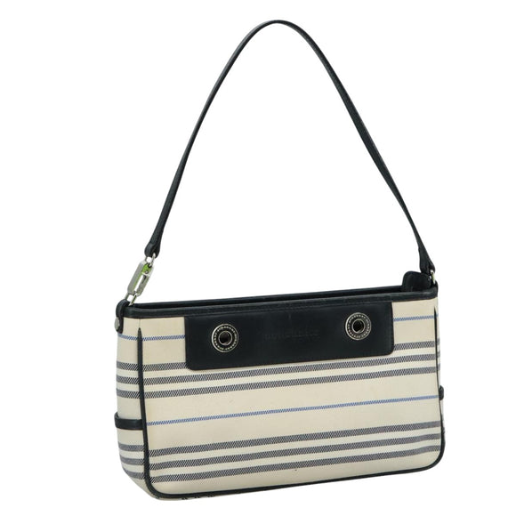 BURBERRY Shoulder Bag Canvas White Auth bs21644