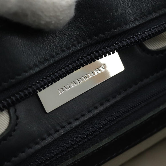 BURBERRY Shoulder Bag Canvas White Auth bs21644