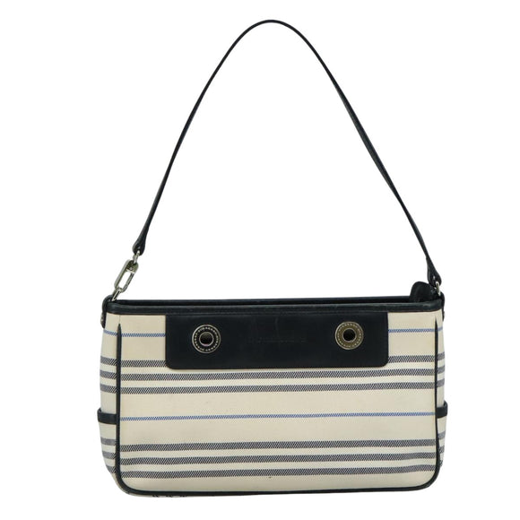 BURBERRY Shoulder Bag Canvas White Auth bs21644