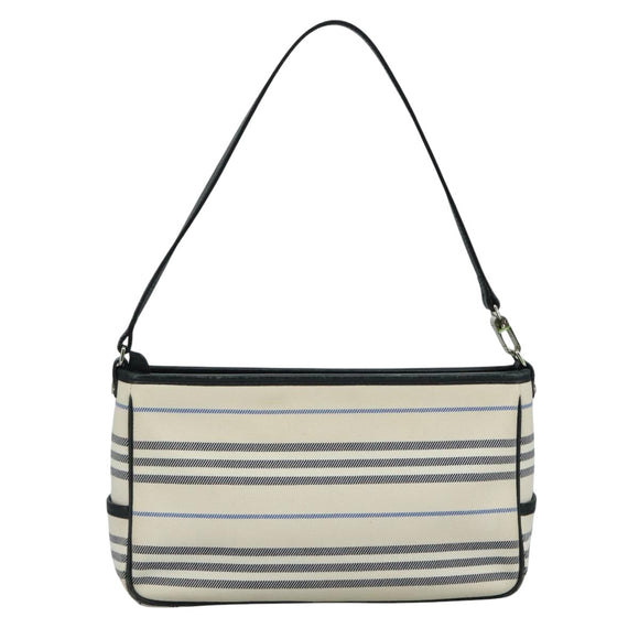 BURBERRY Shoulder Bag Canvas White Auth bs21644