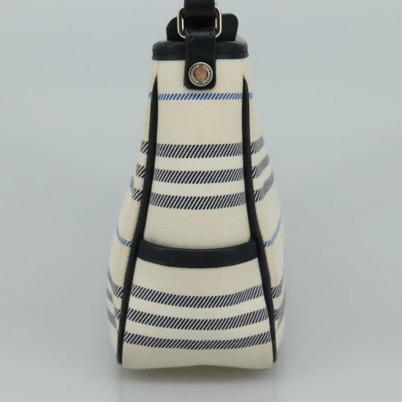 BURBERRY Shoulder Bag Canvas White Auth bs21644