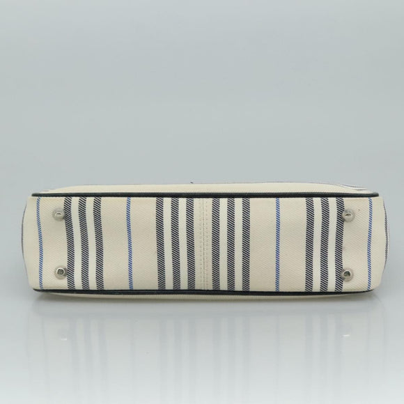 BURBERRY Shoulder Bag Canvas White Auth bs21644