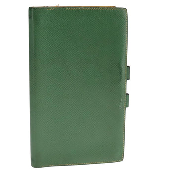 HERMES Day Planner Cover Leather Green Auth bs21645