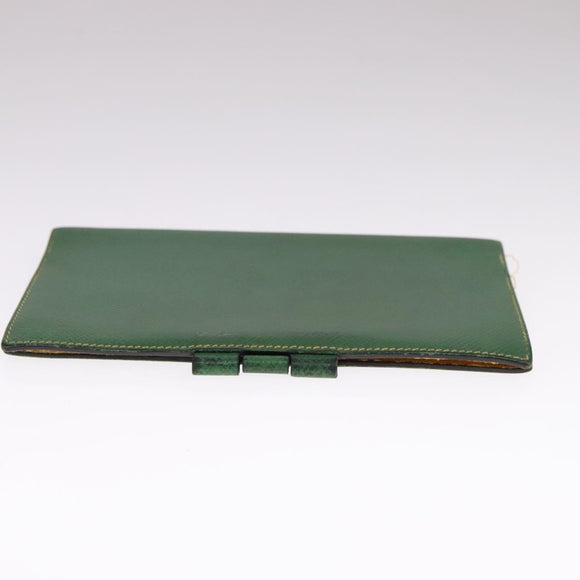 HERMES Day Planner Cover Leather Green Auth bs21645