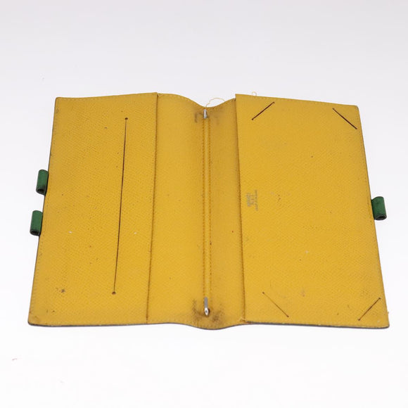 HERMES Day Planner Cover Leather Green Auth bs21645