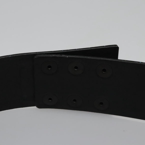 CHANEL Belt Leather 29.9"" Black CC Auth bs21650