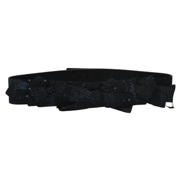 CHANEL Belt Leather 29.9"" Black CC Auth bs21650 - 0