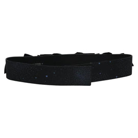 CHANEL Belt Leather 29.9"" Black CC Auth bs21650 - 0