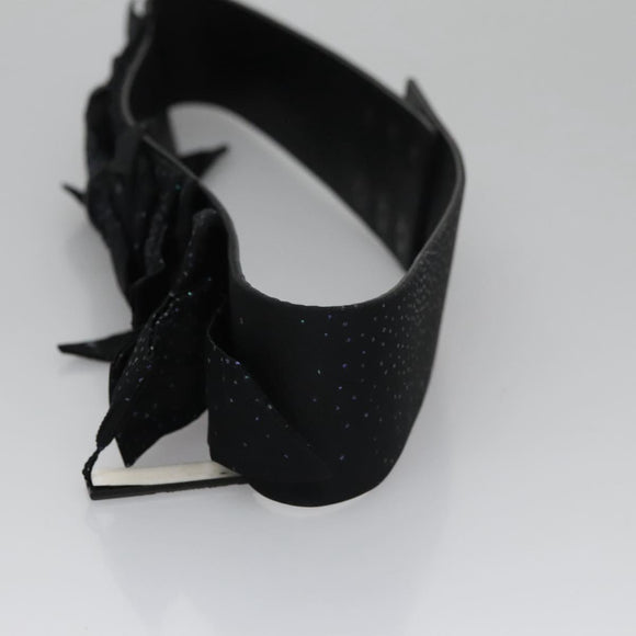 CHANEL Belt Leather 29.9"" Black CC Auth bs21650