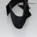 CHANEL Belt Leather 29.9"" Black CC Auth bs21650-5