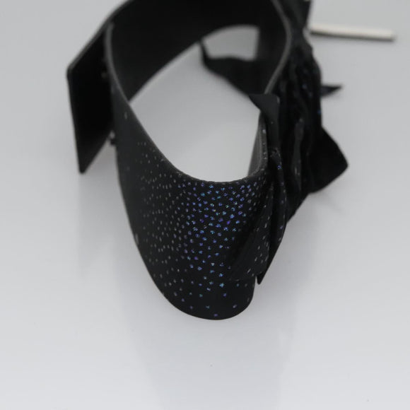 CHANEL Belt Leather 29.9"" Black CC Auth bs21650