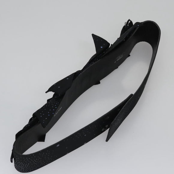 CHANEL Belt Leather 29.9"" Black CC Auth bs21650