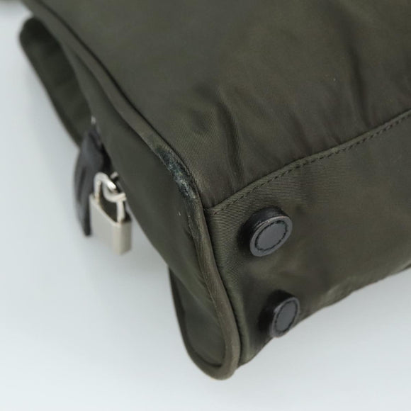 PRADA Tote Bag Nylon Khaki Auth bs21656