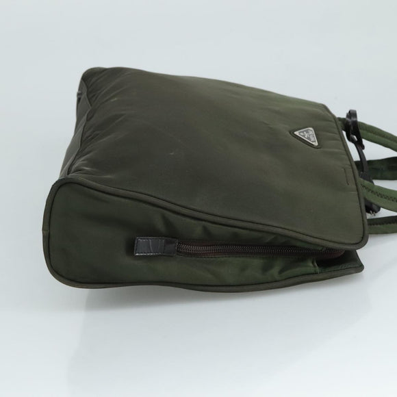 PRADA Tote Bag Nylon Khaki Auth bs21656