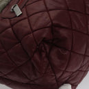 CHANEL Cococoon Tote Bag Nylon Wine Red Silver CC Auth bs21665-9