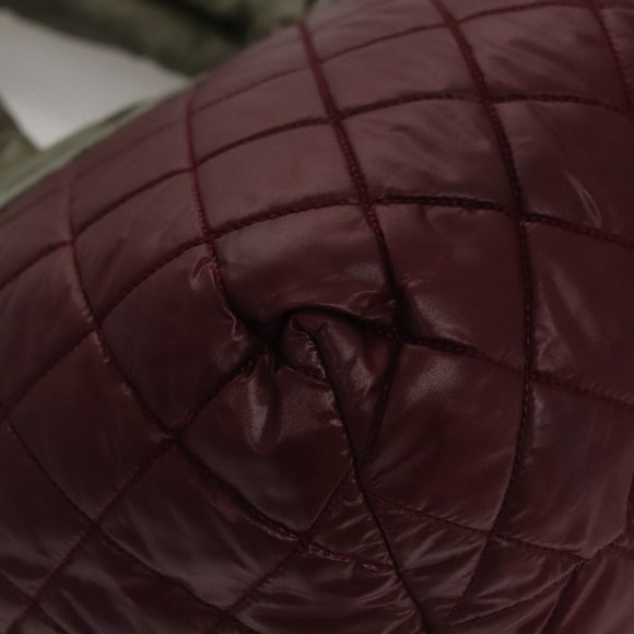 CHANEL Cococoon Tote Bag Nylon Wine Red Silver CC Auth bs21665