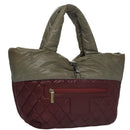 CHANEL Cococoon Tote Bag Nylon Wine Red Silver CC Auth bs21665-1