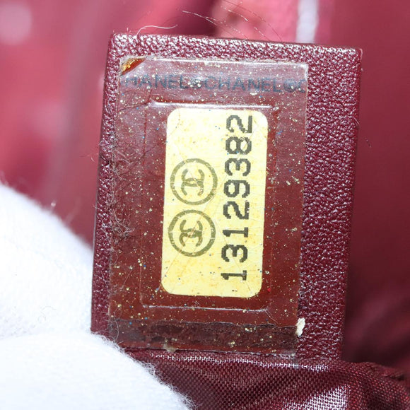 CHANEL Cococoon Tote Bag Nylon Wine Red Silver CC Auth bs21665