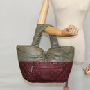 CHANEL Cococoon Tote Bag Nylon Wine Red Silver CC Auth bs21665-22