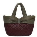 CHANEL Cococoon Tote Bag Nylon Wine Red Silver CC Auth bs21665-2