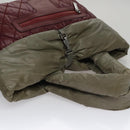 CHANEL Cococoon Tote Bag Nylon Wine Red Silver CC Auth bs21665-6