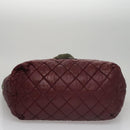 CHANEL Cococoon Tote Bag Nylon Wine Red Silver CC Auth bs21665-5