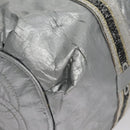 CHANEL Sports Hand Bag Coated Canvas Silver CC Auth bs21669-12