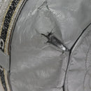 CHANEL Sports Hand Bag Coated Canvas Silver CC Auth bs21669-16