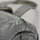 CHANEL Sports Hand Bag Coated Canvas Silver CC Auth bs21669-14