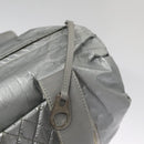 CHANEL Sports Hand Bag Coated Canvas Silver CC Auth bs21669-17