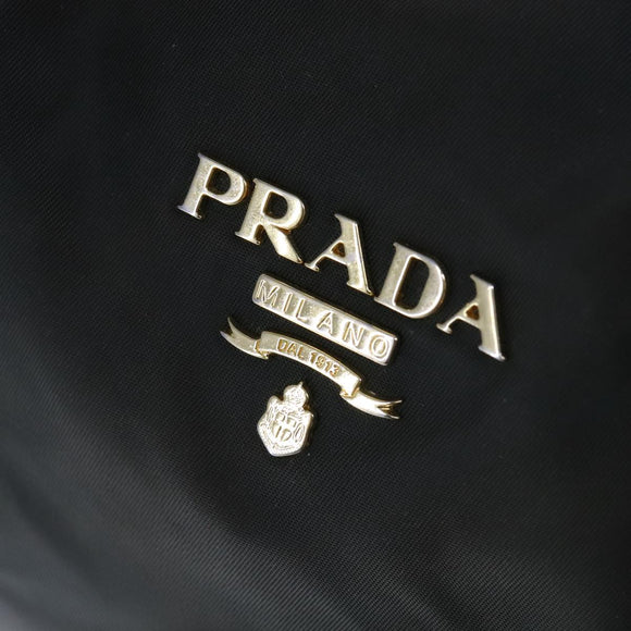 PRADA Boston tas nylon kaki goud Auth bs21678