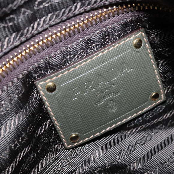 PRADA Boston tas nylon kaki goud Auth bs21678