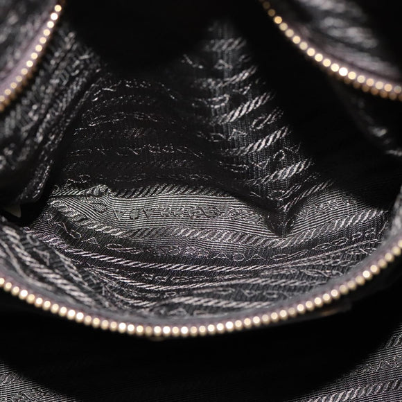 PRADA Boston Bag Nylon Khaki Gold Auth bs21678