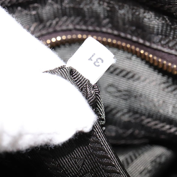 PRADA Boston tas nylon kaki goud Auth bs21678