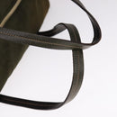 PRADA Boston tas nylon kaki goud Auth bs21678-7