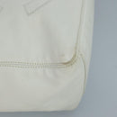 CHANEL Tote Bag Lamb Skin White CC Auth bs21711-14