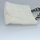 CHANEL Tote Bag Lamb Skin White CC Auth bs21711-3