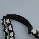 CHANEL Tote Bag Lamb Skin White CC Auth bs21711-8