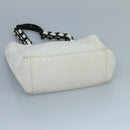 CHANEL Tote Bag Lamb Skin White CC Auth bs21711-5