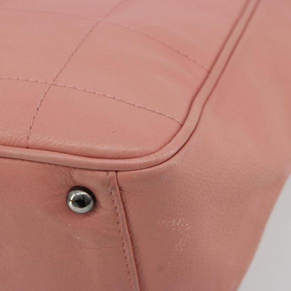 CHANEL Choco Bar Tote Bag Caviar Skin Pink CC Auth bs21715