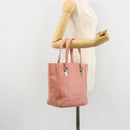 CHANEL Choco Bar Tote Bag Caviar Skin Pink CC Auth bs21715-24