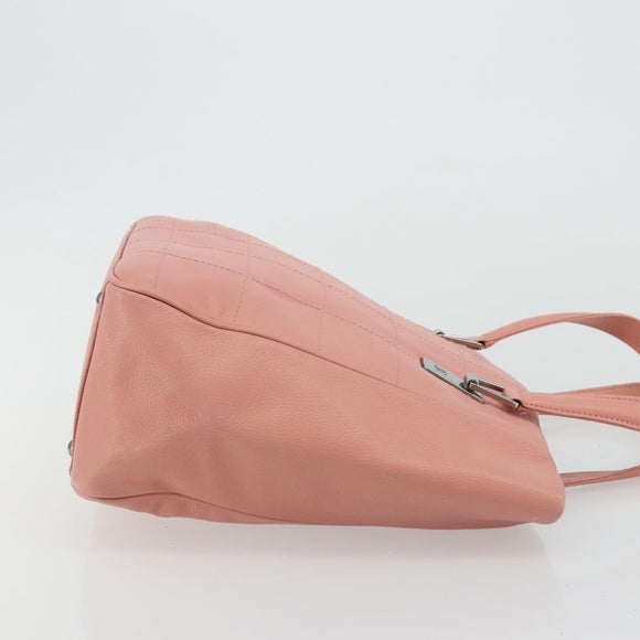 CHANEL Choco Bar Tote Bag Caviar Skin Pink CC Auth bs21715