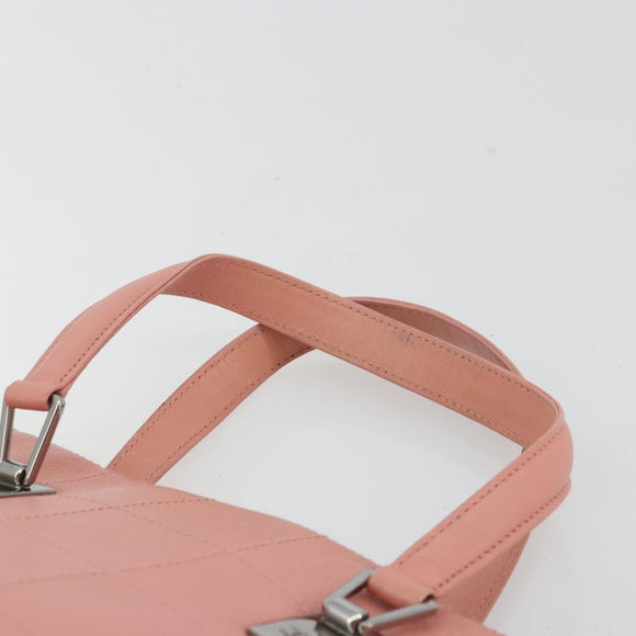 CHANEL Choco Bar Tote Bag Caviar Skin Pink CC Auth bs21715
