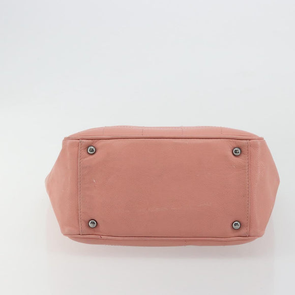 CHANEL Choco Bar Tote Bag Caviar Skin Pink CC Auth bs21715