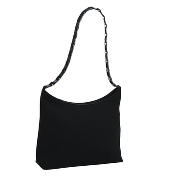 Salvatore Ferragamo Shoulder Bag Canvas Black Auth bs21726